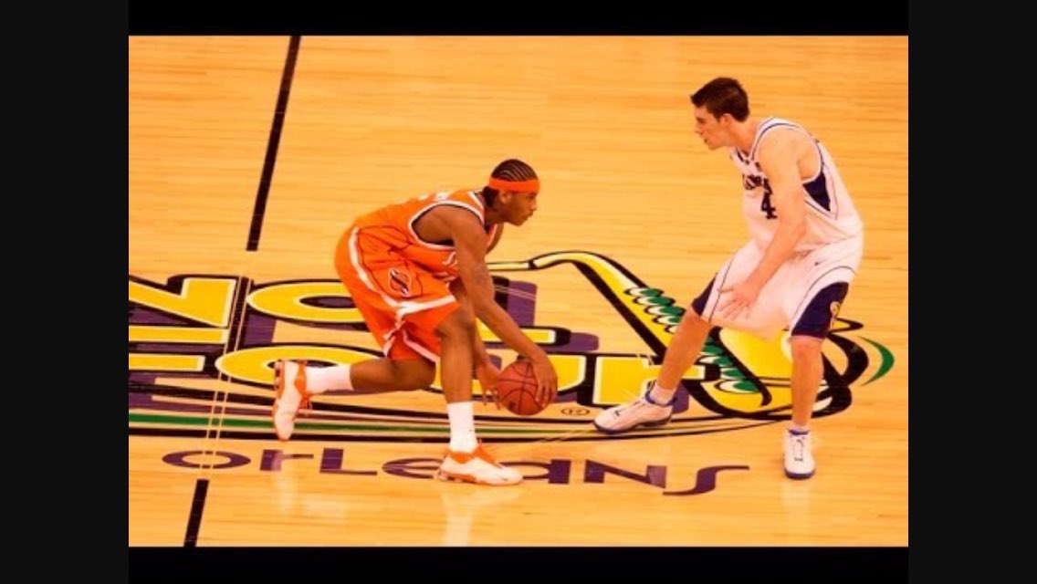 MickCornett's tweet photo. 15 seasons after classic NCAA game, Melo and Nick will team up. #thunderUP https://t.co/NqJO2GnM7j