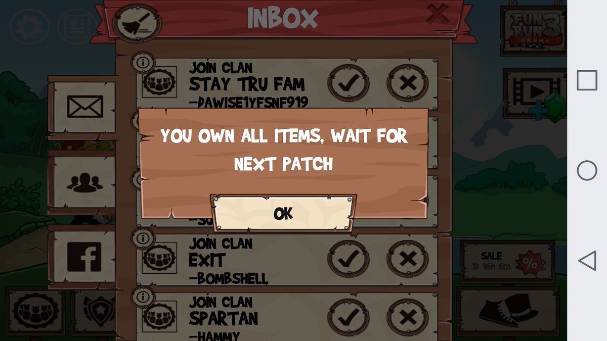 Cuddles_9's tweet photo. My gift for day 133. Guess I officially own everthing. ๐๐ #funrun2 #day133 #nextpatch https://t.co/yNCmcMDluJ
