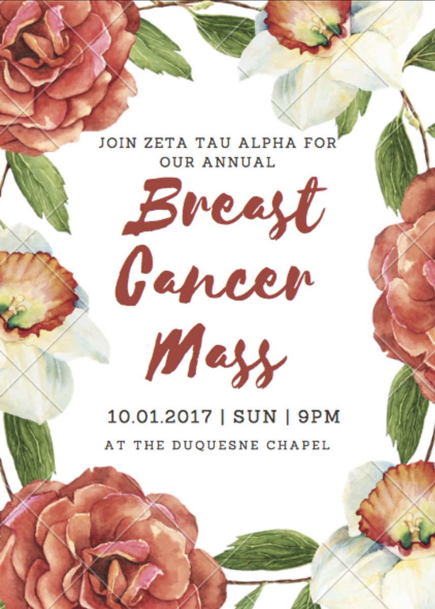 Please join us on Oct. 1st at 9pm for our annual Breast Cancer Mass 💓