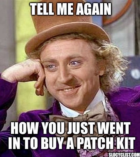 AshevilleBike's tweet image. Went to the bike shop for a #PatchKit, left with two bikes, a multi-tool, four water bottles and socks.