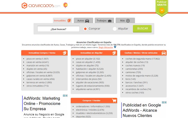 paginas de anuncios gratis en espana