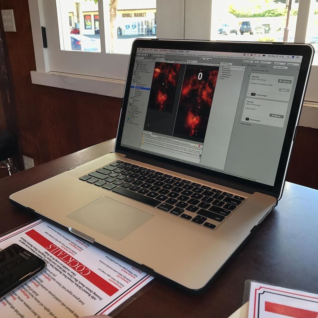 Barnacules's tweet image. Down at the Tavern learning Unity with Greg for #Codegasm