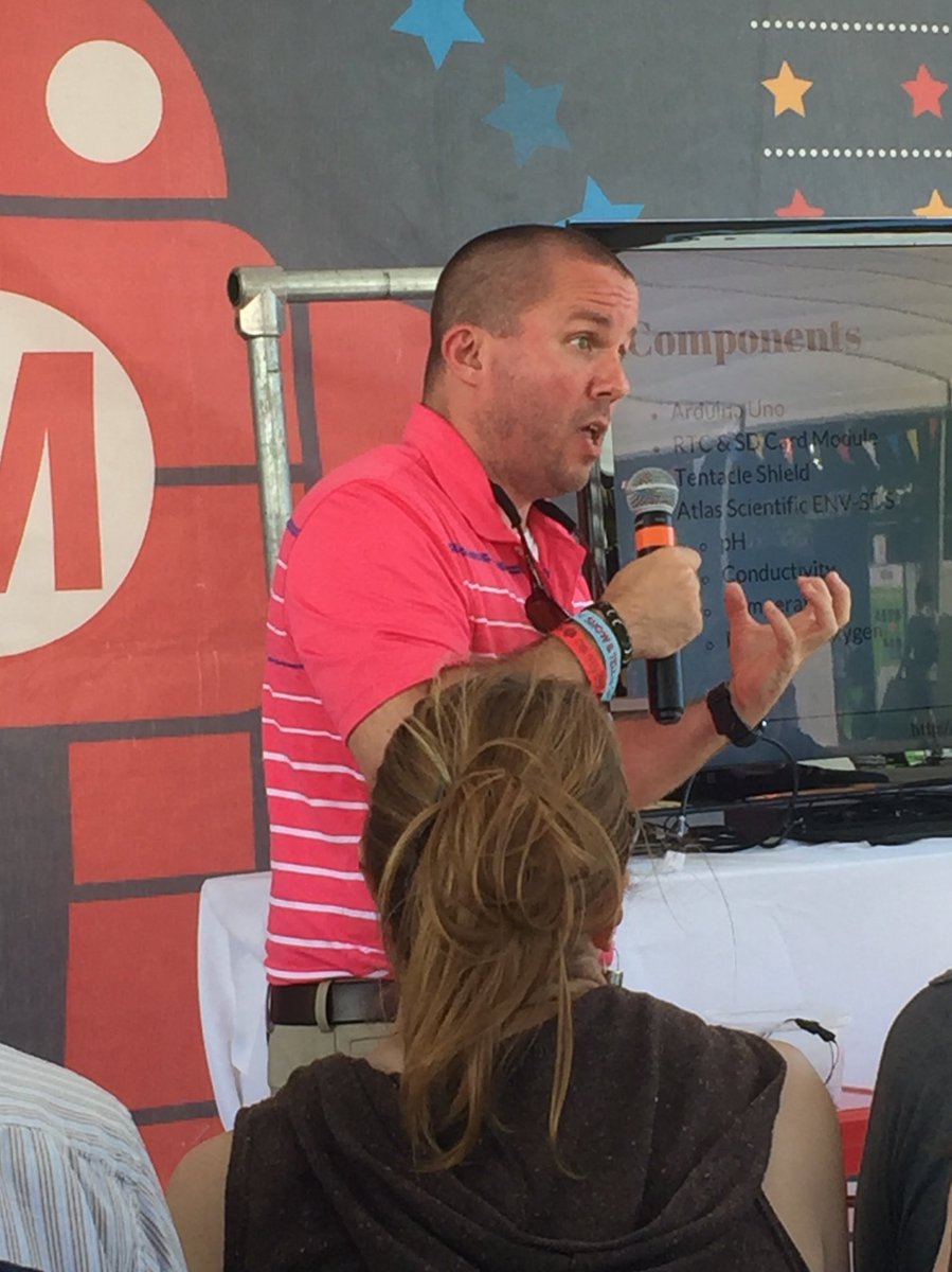 MattBayless's tweet photo. Fascinating presentation from @kjellstrom &amp; @understanek on their stream analysis project at #worldmakerfaire - great job guys!#ACPSWMFPD https://t.co/B6wtfLDT2L
