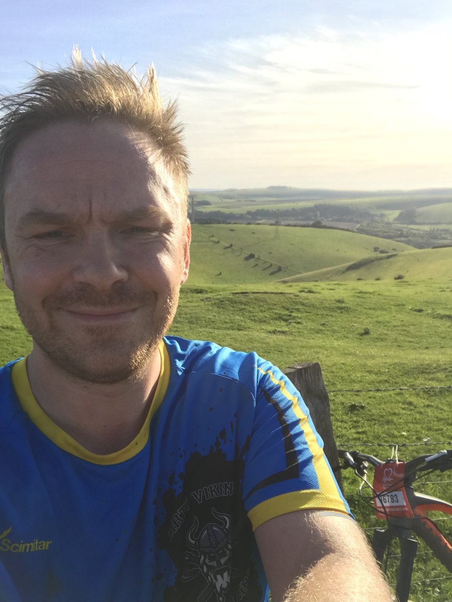 RellisRoger's tweet photo. We did it! 75 miles off road smashed for BHF and still smiling! (Now time for a beer) 👍 https://t.co/xfZfsYMyys