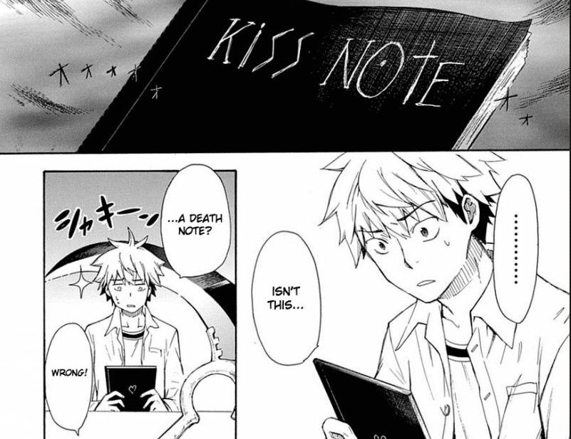 otakustoregr's tweet image. Δηλαδή αυτά τα τετράδια πέφτουν από Cupid; #KissNotes #Shinigami #anime #DeathNote