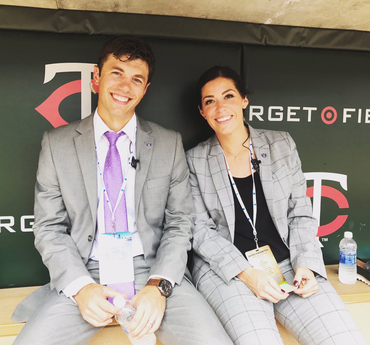 Extremely warm, but <a href="/TylerGrey3/">Tyler Grey</a> and I made it through kickoff for the historic football game at Target Field #TOJO17 #heatwave