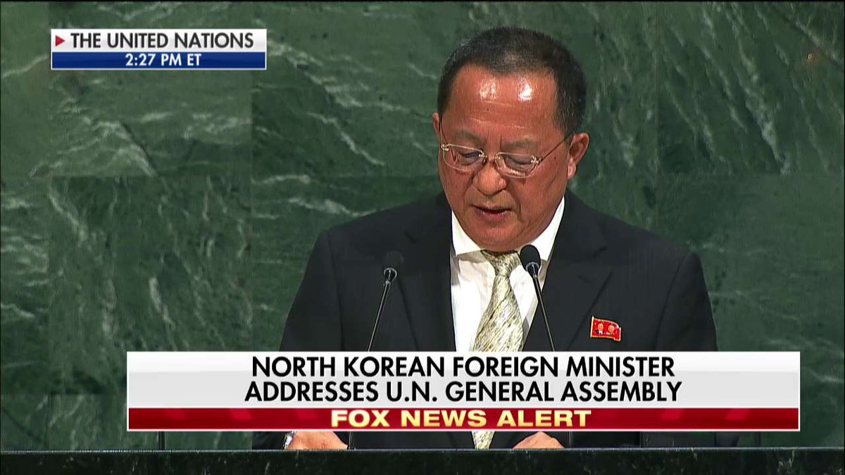 FoxNews's tweet image. North Korea Foreign Minister: "None other than Trump himself is on a suicide mission."