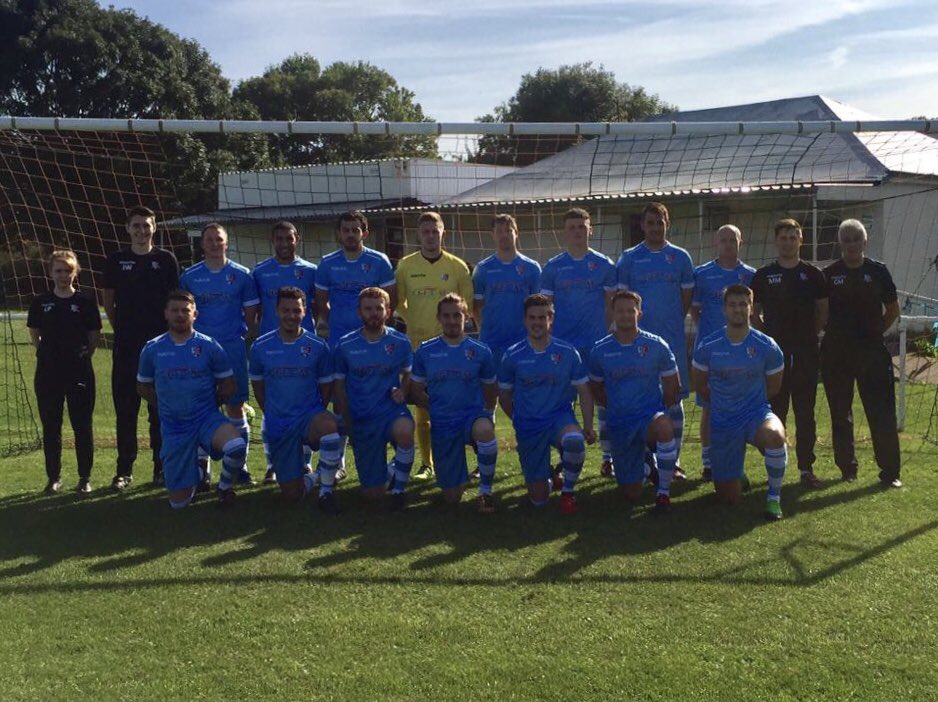 longlevensafc's tweet photo. The first team wore their new away strip today in their 8-1 win over @RocksFCofficial.  Thankyou CENTRAL CLADDING  for sponsoring us #levens https://t.co/ZcRafE8cgp