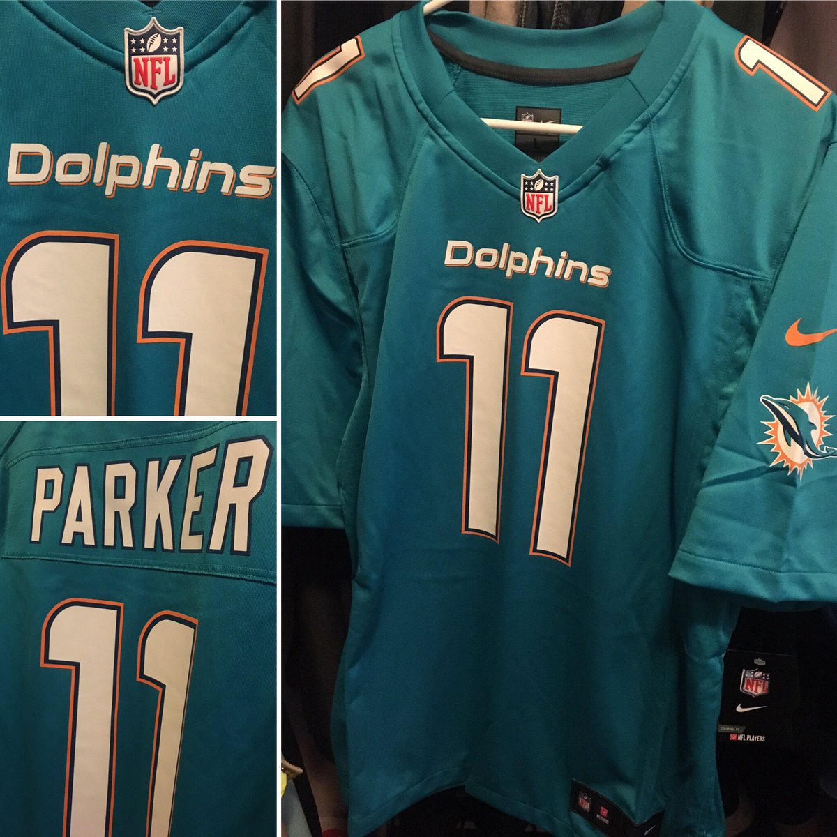 stevenjwilson11's tweet image. 👀 Look what arrived in the mail 👀

My @DeVanteParker11 jersey 🙌🏻

Just in time for @MiamiDolphins&apos; game tomorrow! #BeatTheJets