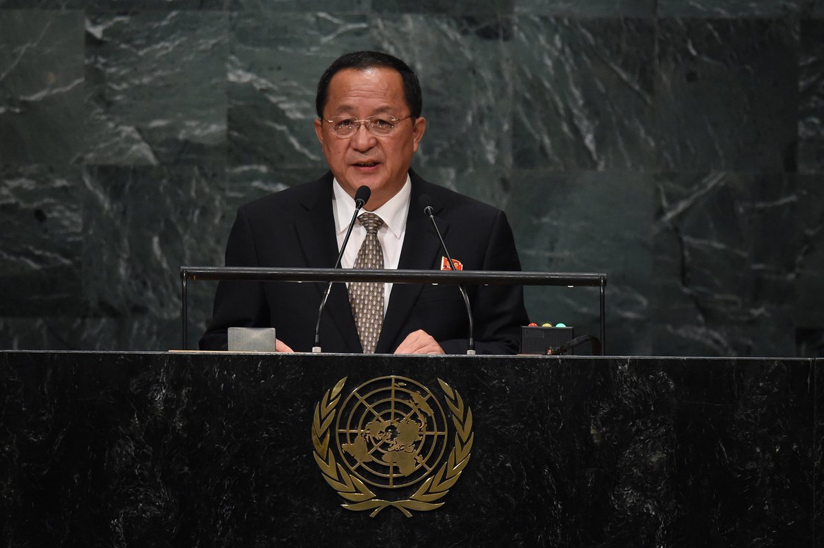 business's tweet photo. JUST IN: North Korea's foreign minister calls Trump "a mentally deranged person full of megalomania" https://t.co/f42PB5E4wR https://t.co/LbtTGnNU8q
