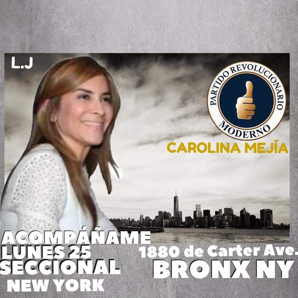 maestrorodel's tweet photo. Invitamos éste Lunes 25 Sept. local PRM 1880 Carter Avenue Bronx NY a recibir a @CarolinaMejiaG  para darnos un abrazo #somosH20 #SiSePuede https://t.co/ufcisDFTxI