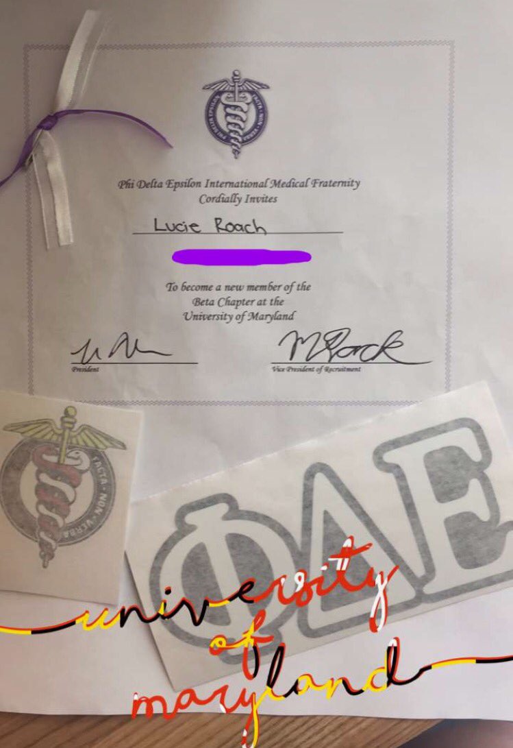 So excited for Lucie!  #PhiDE #UMD #InternationalMedicalFraternity #Prestige #ResumeBuilding #FindingHerPlace 😊❤️🐢
