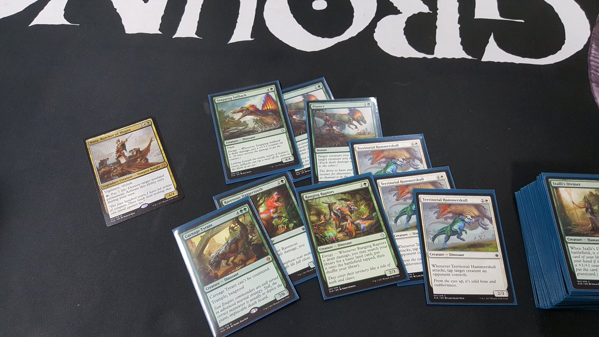 Gravedirtfriend's tweet photo. #ixalanprerelease my heart said vampires but my pool said dinosaurs... https://t.co/EeJXsvrQgP
