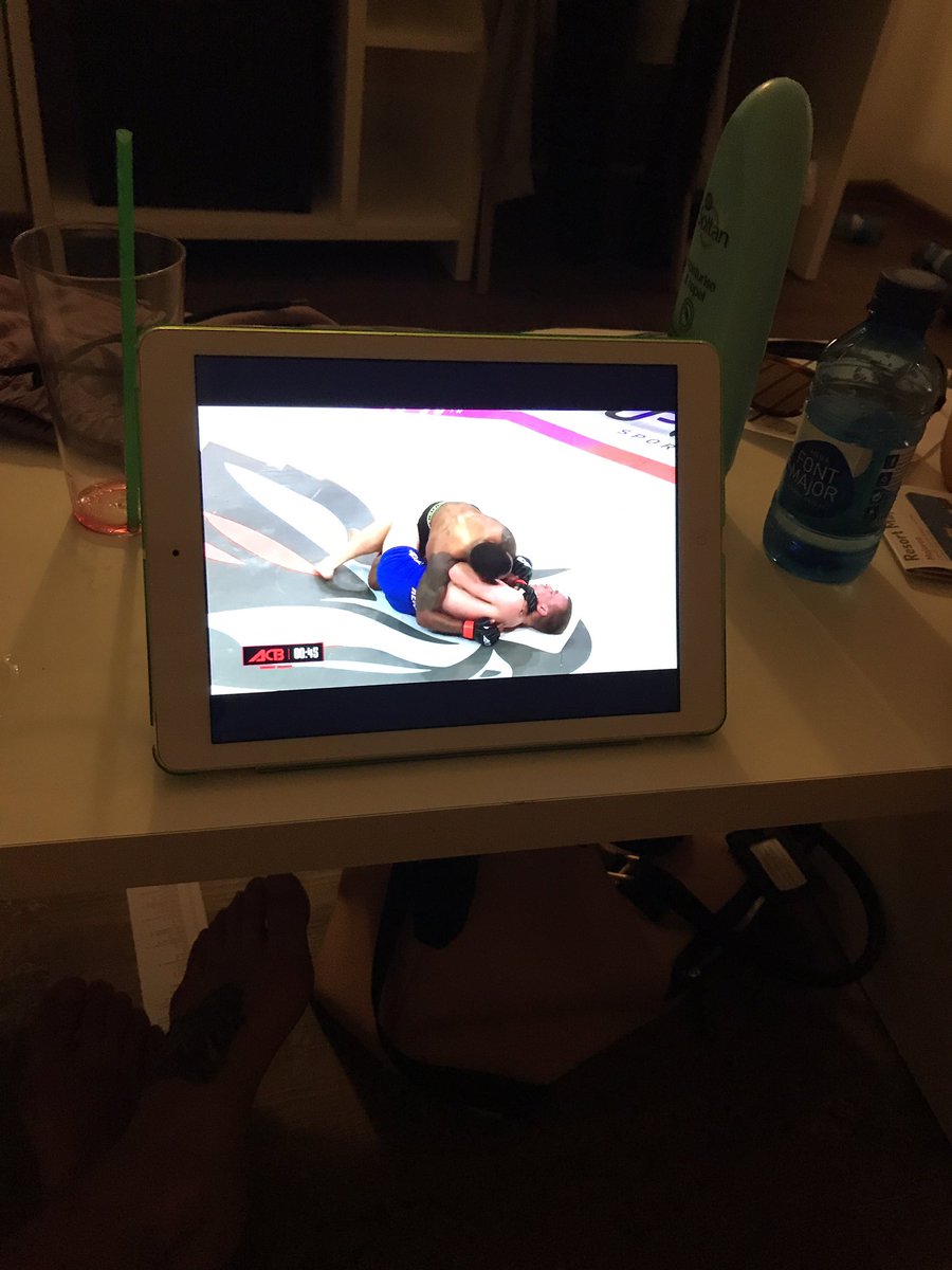 chazmarshall's tweet photo. Holiday ain't getting in the way of watching @LukeBarnatt smash @ACB_League tonight #LetsGoBigSlow https://t.co/LW0qaCQ84u