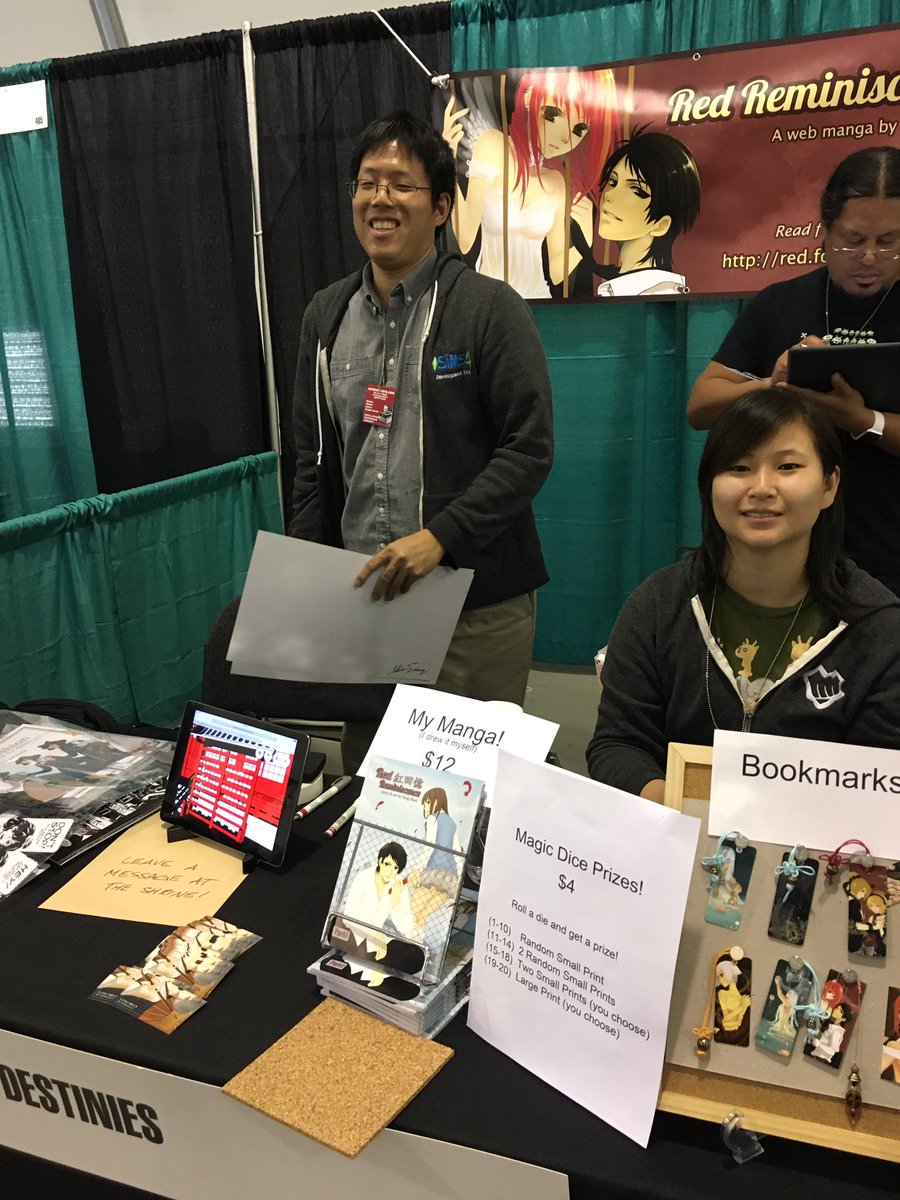 Visiting @skydestinies &amp; <a href="/AlbinoGrimby/">GlennAllen Mixon</a> at <a href="/APExpo/">APE</a> ! Come on by!