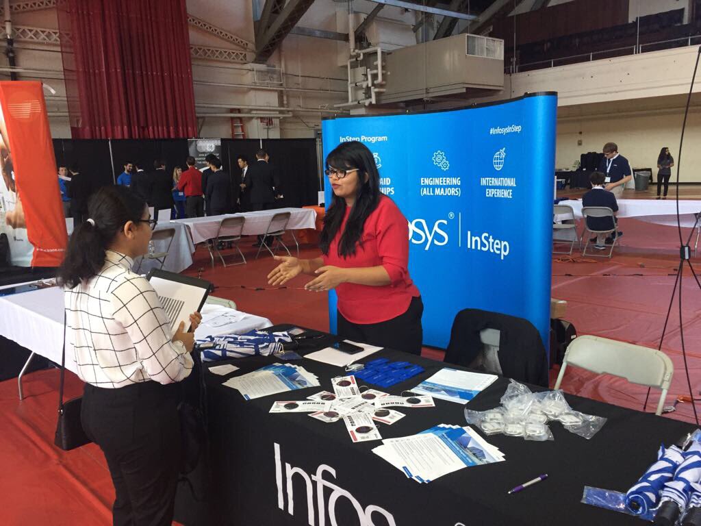 InfosysCareers's tweet image. Looking for an international #internship experience? Meet the #InfosysInstep team @rpi Career Fair today to learn more.