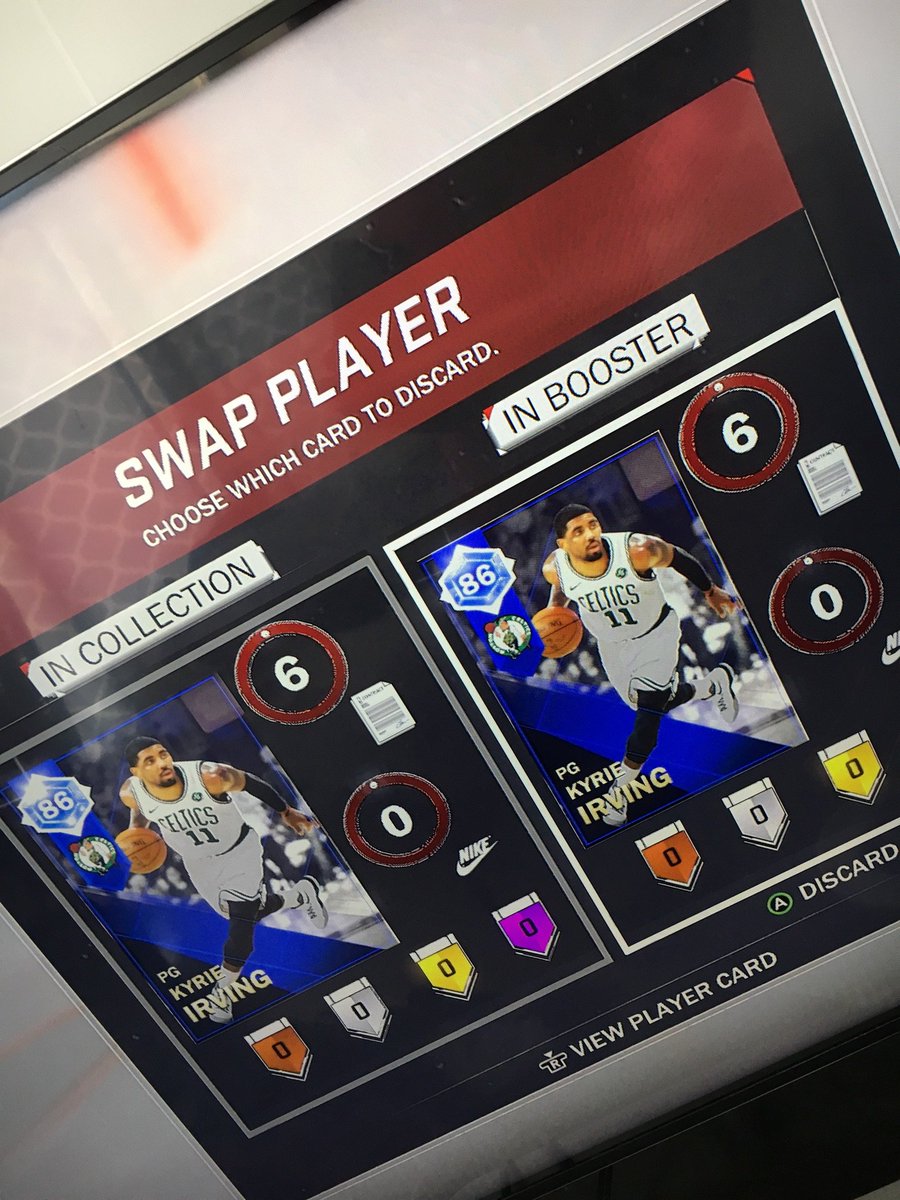 thisisdaners's tweet photo. @Ronnie2K first weekly pack from preorder and I get Kyrie again? And I can’t auction him. Cmon man. https://t.co/G4yI3ENsQO