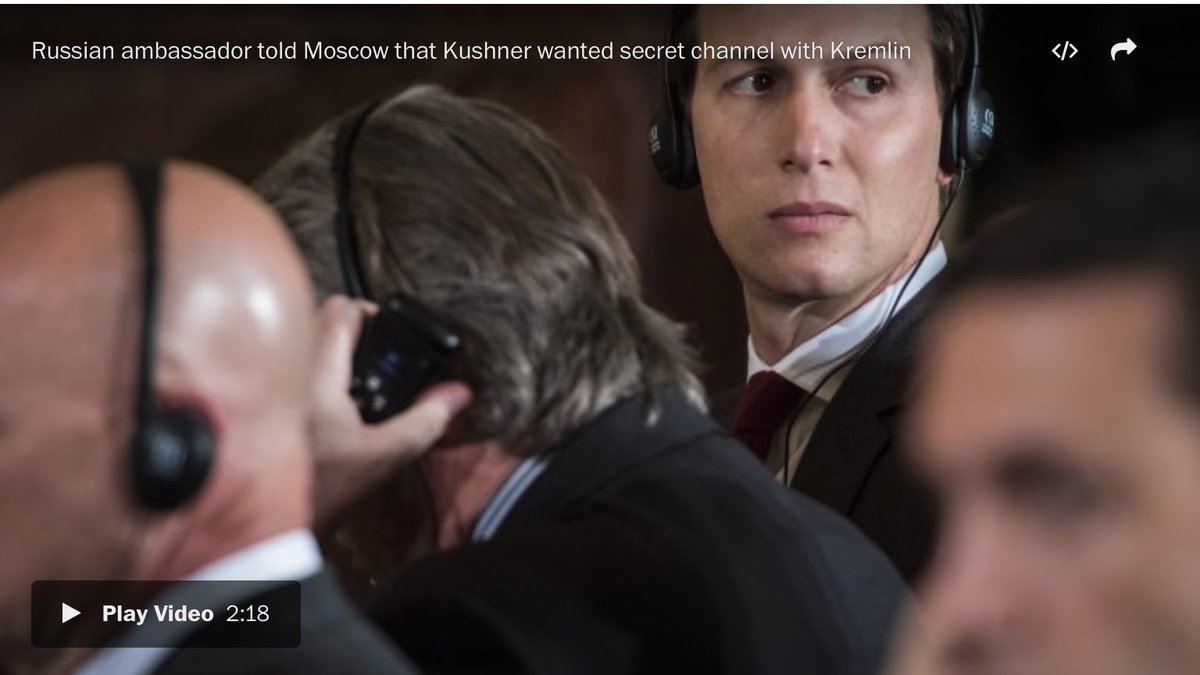 Now during the transition period a few important things came out1) Kushner was look for back channel communication https://www.washingtonpost.com/world/national-security/russian-ambassador-told-moscow-that-kushner-wanted-secret-communications-channel-with-kremlin/2017/05/26/520a14b4-422d-11e7-9869-bac8b446820a_story.html?utm_term=.c8d6f7d57cf2