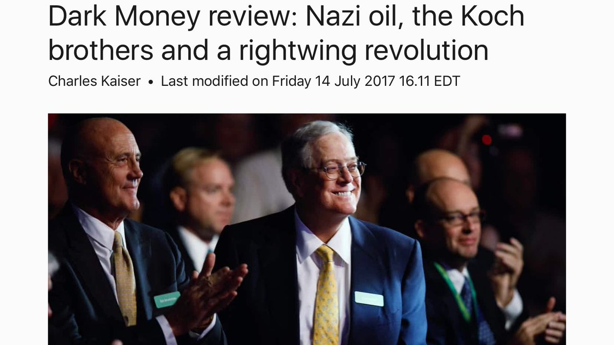 A little background on the  #KochBros. Their Billions come from their father who worked w/ Stalin & the Nazis in oil. https://www.theguardian.com/us-news/2016/jan/17/dark-money-review-nazi-oil-the-koch-brothers-and-a-rightwing-revolution