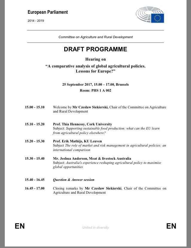 IJordana_'s tweet photo. Global agri policies public hearing,25/09 @EP_Agriculture .Australian model shared in #GreenWeek2017 @EU_Agri was unsustainable
#LivingLand https://t.co/CPr2VQcO8g