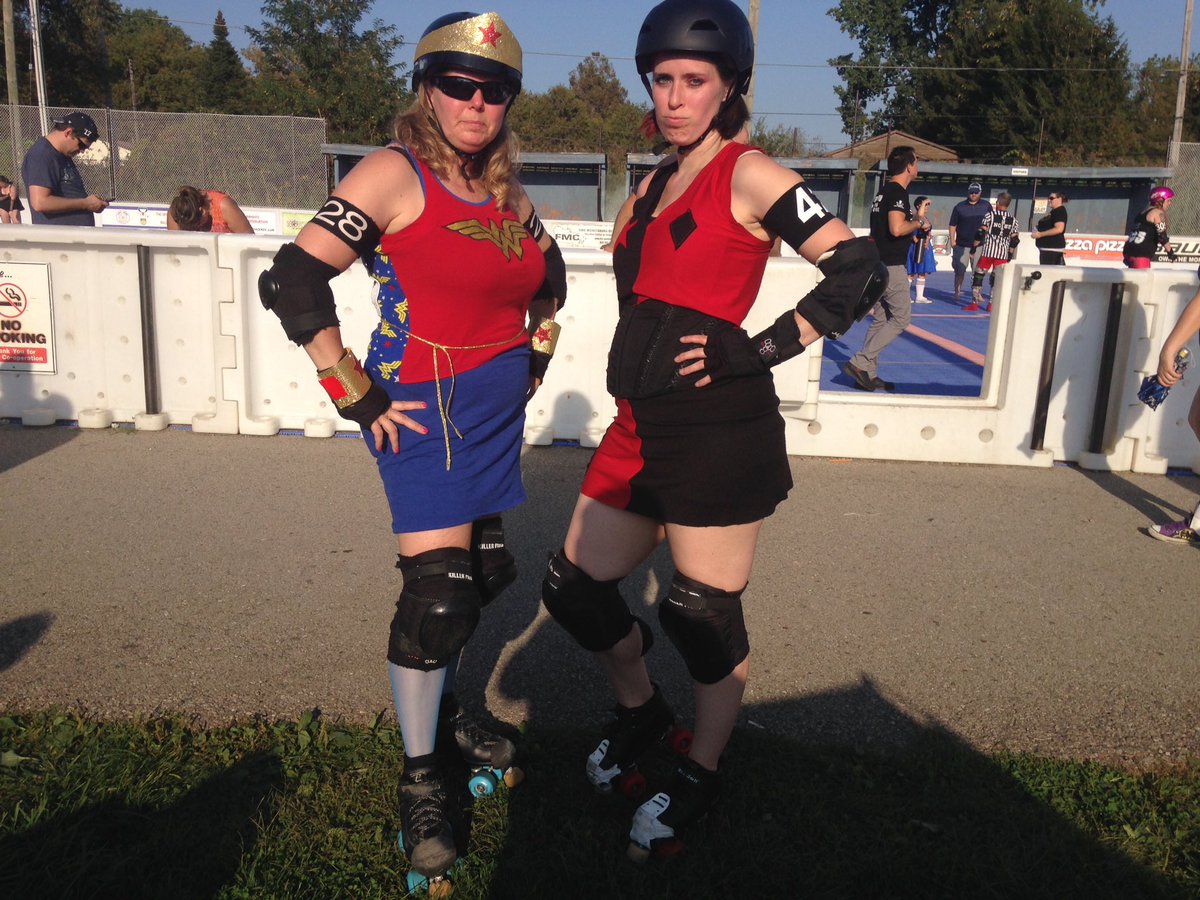 Thanks for a great scrimmage, <a href="/LMRDrollerderby/">Backlash Betties </a> #heroesvsvillains #heroesreignsupreme #rhinestonecowgirl #ashyslashy