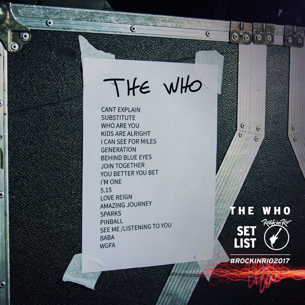 MUDOU! O <a href="/rockinrio/">Rock in Rio 🎸</a> acabou de postar o novo setlist do The Who!
