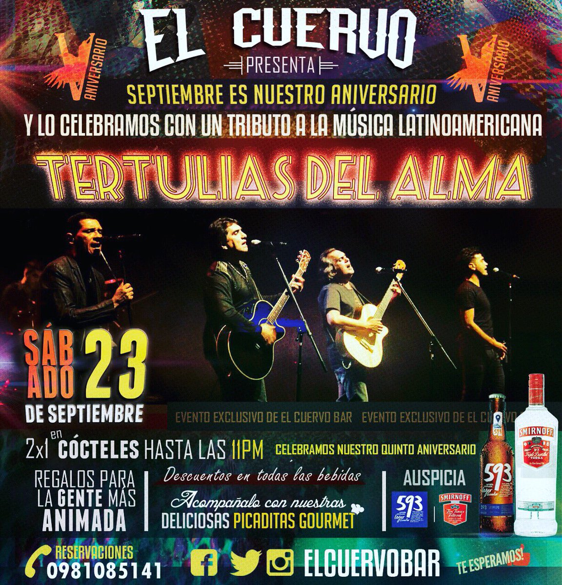 elcuervobar's tweet photo. Esta noche evento exclusivo "Tributo a la música Latinoamericana " #elcuervobar #livemusic #aniversario #piñascity #eloro #ecuadorturistico https://t.co/a8yqEEWsSE