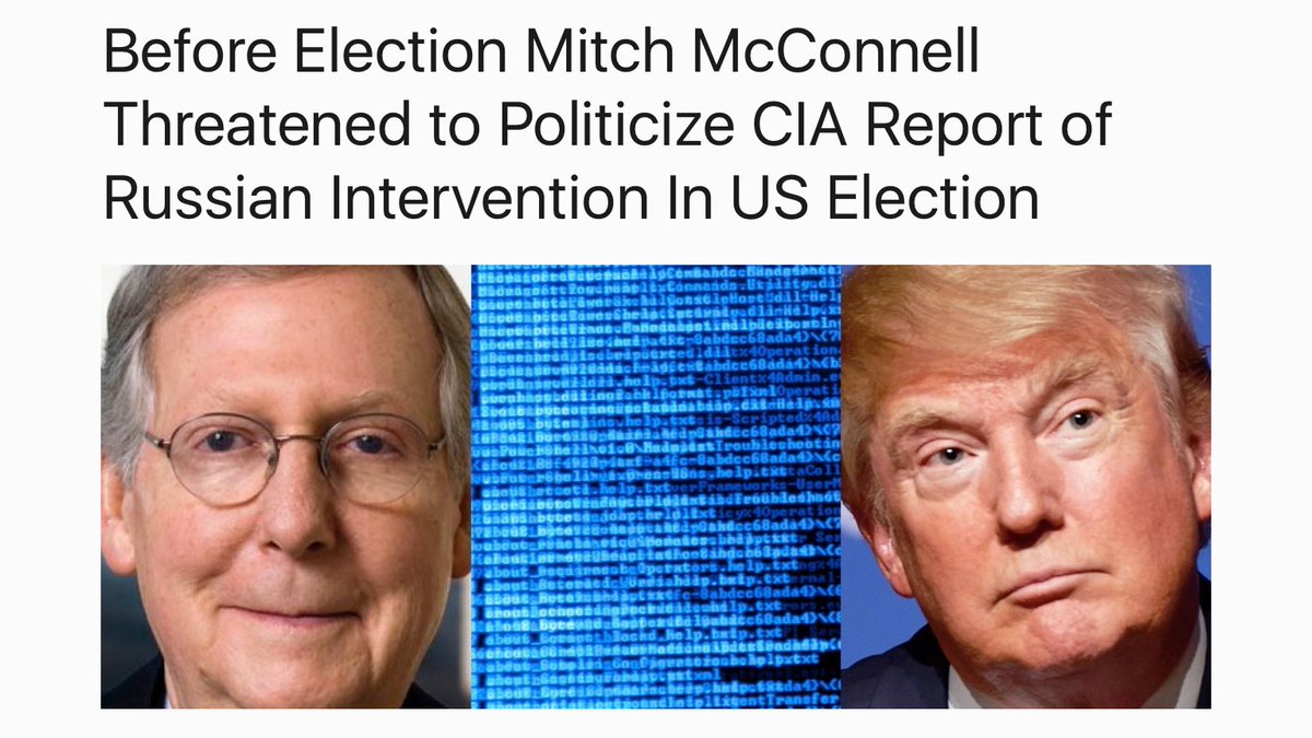 Or why Mitch McConnell threatened Obama to not go public w/ the intel the Russians stole the DNC emails.  http://www.thenewcivilrightsmovement.com/davidbadash/report_mitch_mcconnell_threatened_to_politicize_cia_intelligence_of_russian_intervention_into_us_election