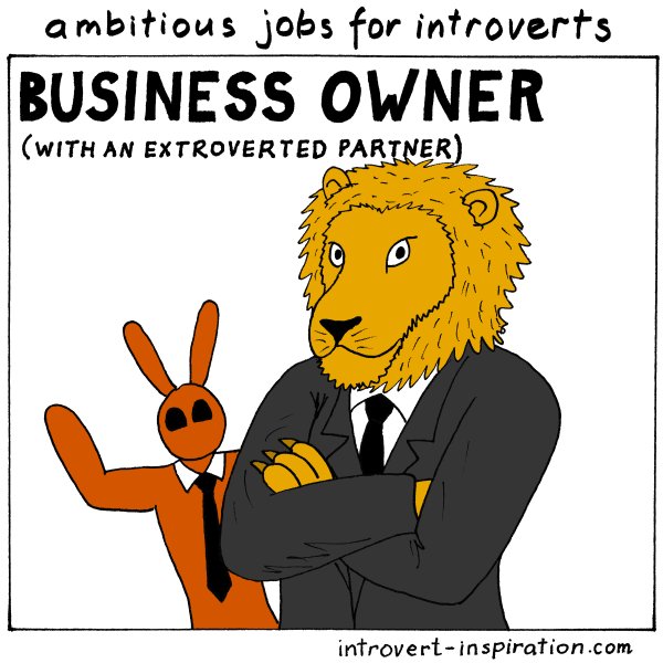 IntrovertZayts's tweet image. Business owner (with an extroverted partner) is a perfect job for ambitious #introvert