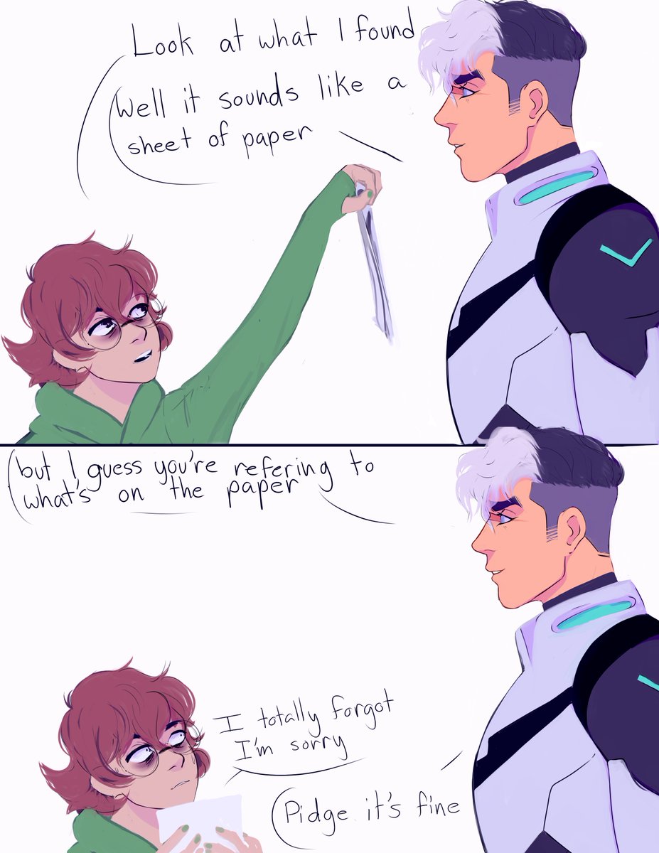 spacebubbletea's tweet photo. Shiro got his scar like an inch higher and goes blind and his lion gives him their vision for flying ...he also loves his cute bf  #sheith https://t.co/Qw1Az0zpdN