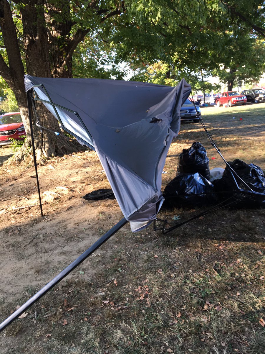 FakeMarkDeal's tweet image. One reported casualty in the tailgating fields today.  Stay safe out there Hoosiers  RIP Tent