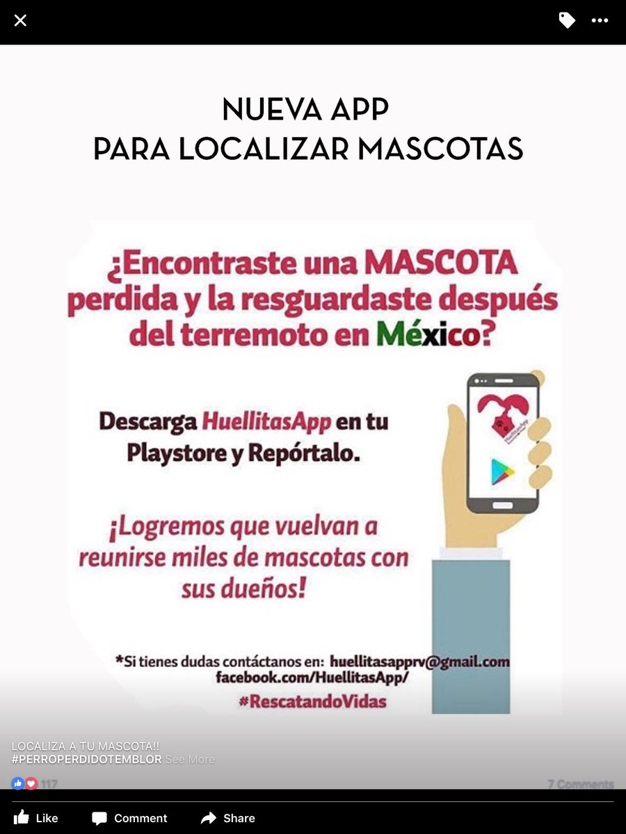 ursus_19's tweet photo. HuellitasApp para localizar a tu mascota perdida #sismo @mariadogg @_PatriciaAnaya @gretakolarik @RescateAnimal @MundoPatitas @petopiamx https://t.co/F1YRfbZGa7