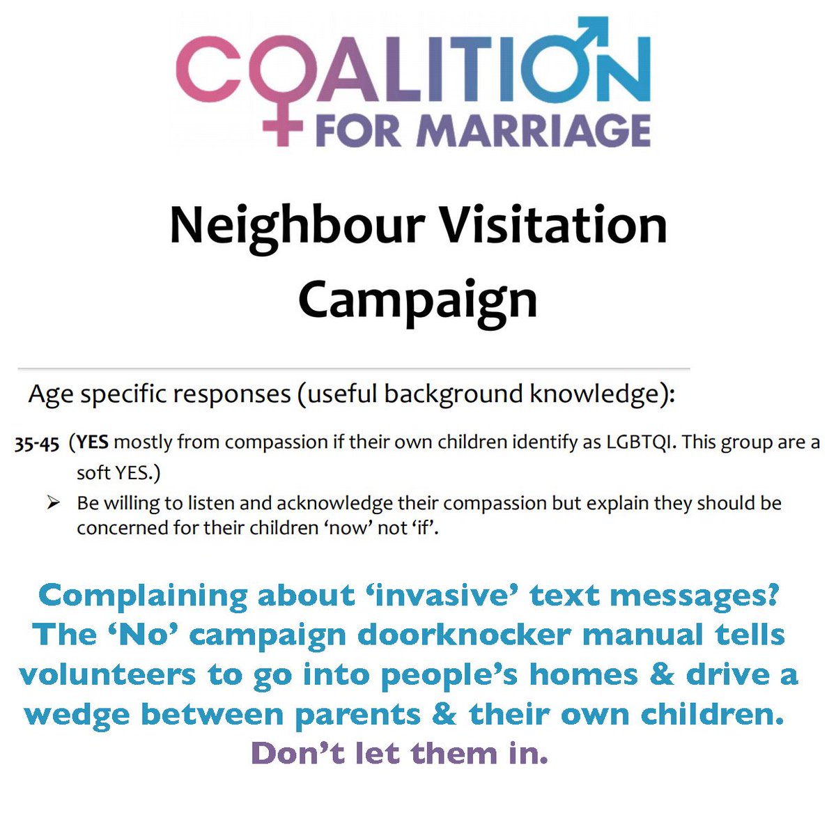 Memo for everyone feeling 'invaded' by receiving an SMS 
#VoteYES #AllKidsMatter