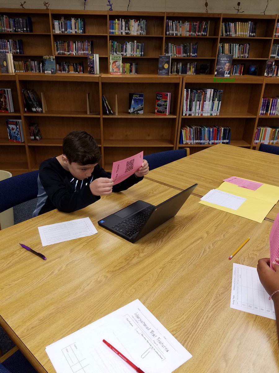 SmMSbethprice's tweet photo. Practicing theme with QR codes in the media center @SmMSKnights. #knightpride https://t.co/9FEX6wkYFH