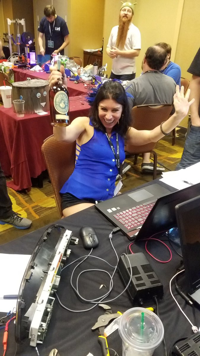 Krenner's tweet photo. And the winner is #chaospixie
#derbycon2017 #carhackingvillage #ctf https://t.co/u7aZdmDBjp