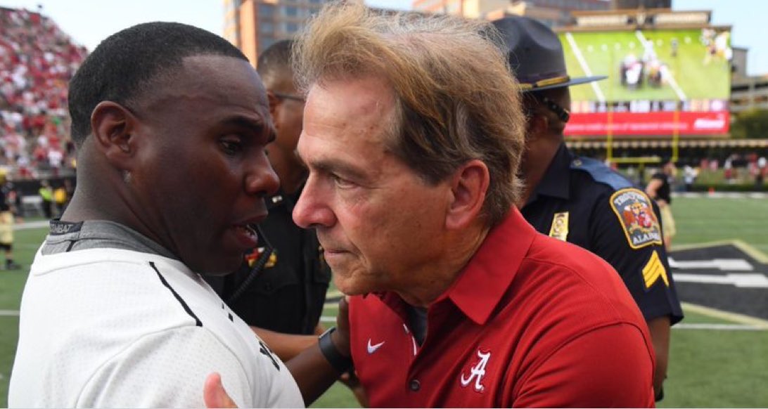SHANKK50's tweet photo. Mason: " I just want you to know I had nothing to do with what one of our players said. He didn't know better."

Saban: "Now he does." https://t.co/cSD1pAOyh2