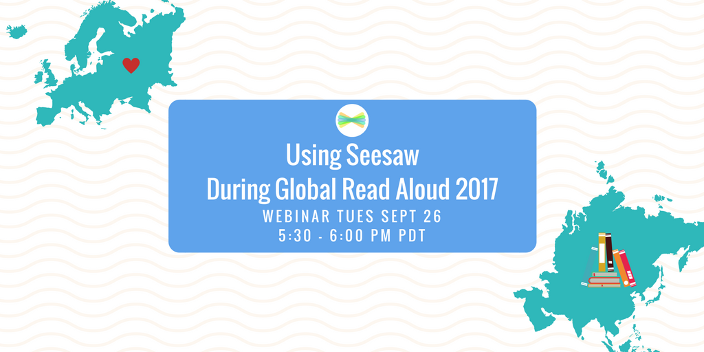 Seesaw's tweet photo. Ready for Global Read Aloud? Join us next week to hear more about how you can use Seesaw during #gra17! https://t.co/P31iX2EGQz #gra17 https://t.co/1HX98V7z6G