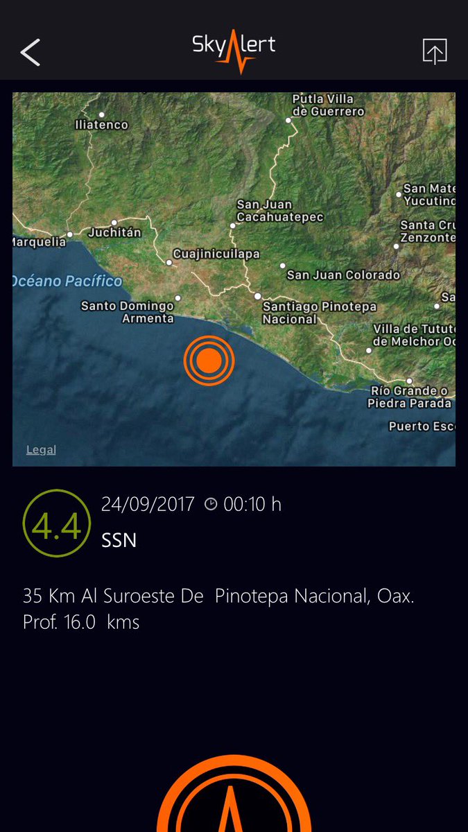 SkyAlertMx's tweet photo. SSN ajusta magnitud a 4.4 con epicentro a 35 km al suroeste de Pinotepa Nacional, Oax. Intensidad leve a moderada en zona epicentral. https://t.co/WM4vtJkqsS