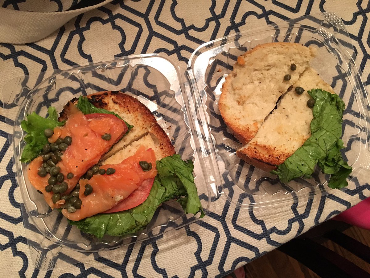 acamron's tweet photo. Couldn't eat my dinner when flying from ATL to NWK tonight bc it was missing something crucial...let's see if you can guess @goldbergsbagel https://t.co/BVgdtZ6HC3