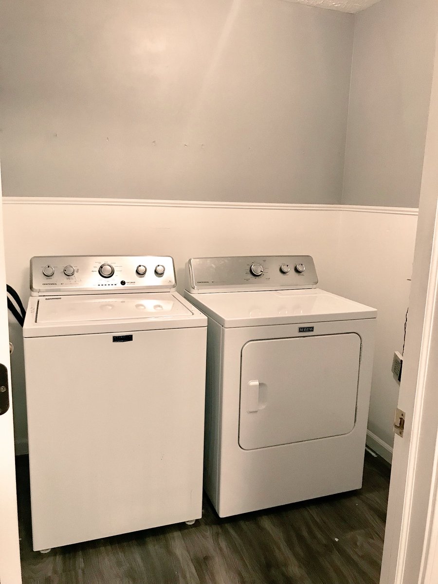 thelovelykait_'s tweet photo. Laundry room progress is real yโall. So excited to get my cabinets up tomorrow!๐๐ผ #byebyetan #hellogrey https://t.co/XOh5nhZkkb