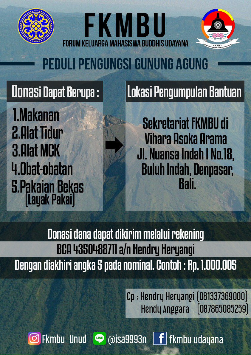 FKMBU_UNUD's tweet photo. [PEDULI PENGUNGSI GUNUNG AGUNG ]
Gunung agung pada saat ini sudah dalam kondisi Awas. 
Mari ulurkan bantuan utk teman2 kita yg di Karangasem https://t.co/Y6ZUf9Gyy2