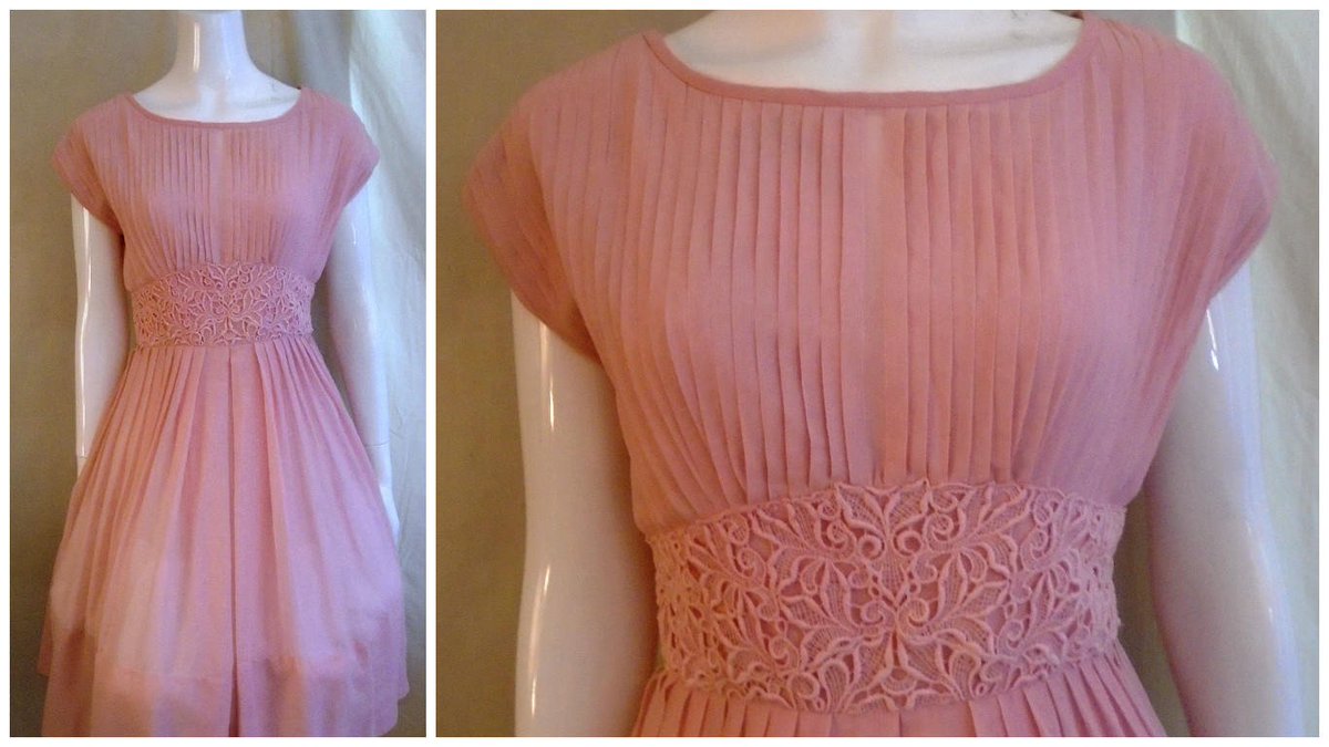 Vintage 1950s Party Dress Pink Batiste Summer Dress  Embroidered Waist… tuppu.net/83c0c65b #Etsy #50sPartyDress