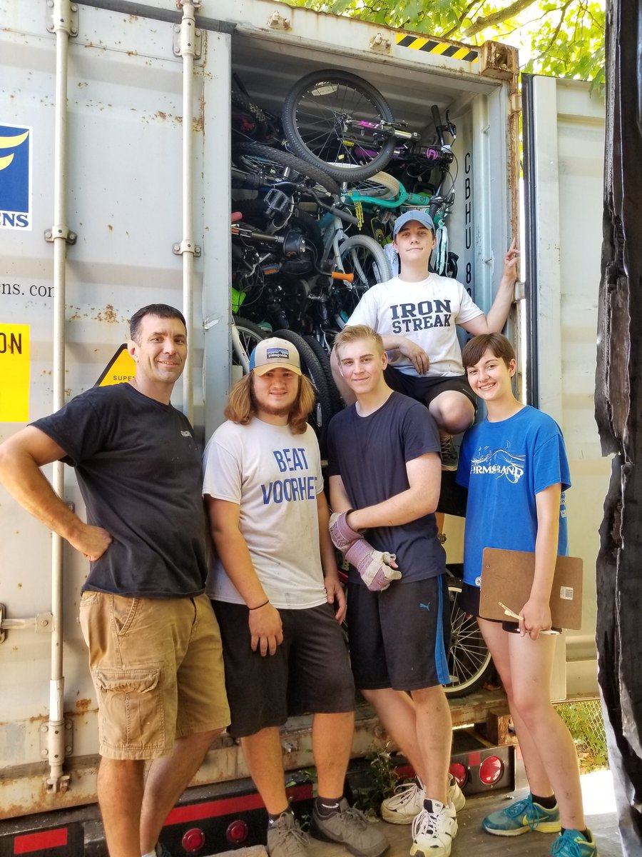 CS@WH loads 535 bikes and 25 sewing machine to ship to Ghana with Pedals for Progress.  <a href="/WHCompSci/">CS at Warren Hills</a> <a href="/WHRHighSchool/">Warren Hills HS</a> #WHRHSPride <a href="/p4p/">p4p</a>