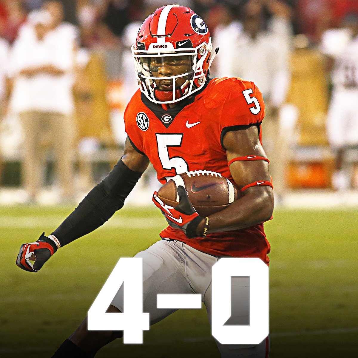SECNetwork's tweet photo. 5 SEC teams entered Week 4 undefeated.

Only two remain.

@AlabamaFTBL (4-0)
@FootballUGA   (4-0) https://t.co/cSWAxkFkfW