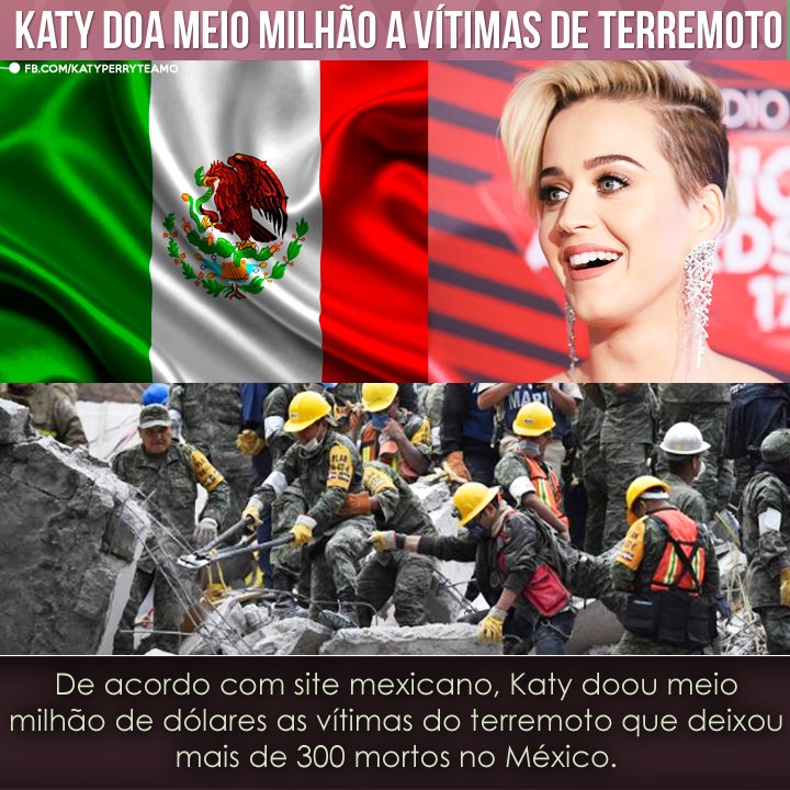 KPTAsite's tweet photo. Embora não tenha se manifestado na internet, Katy fez uma grande doação as vítimas do terremoto no México. ❤️❤️ https://t.co/q1JlNvN8bu