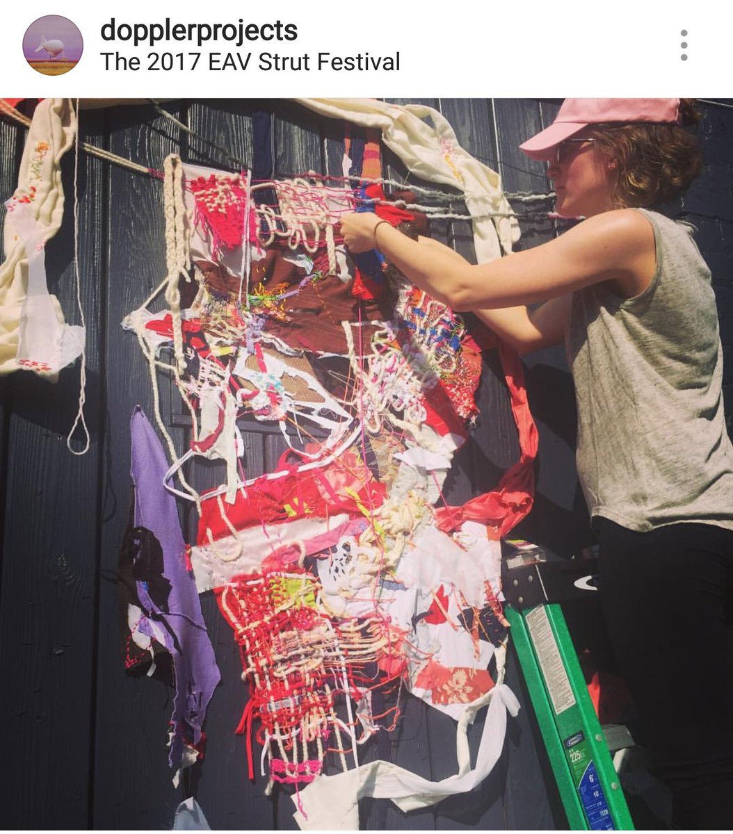 SavonnaNicole's tweet photo. Process shots from my site-specific installation "High Kicks, Twirls, and Slips" #dopplerprojects #eavstrut #atlart #textileinstallation https://t.co/Zeia0yd8Wk