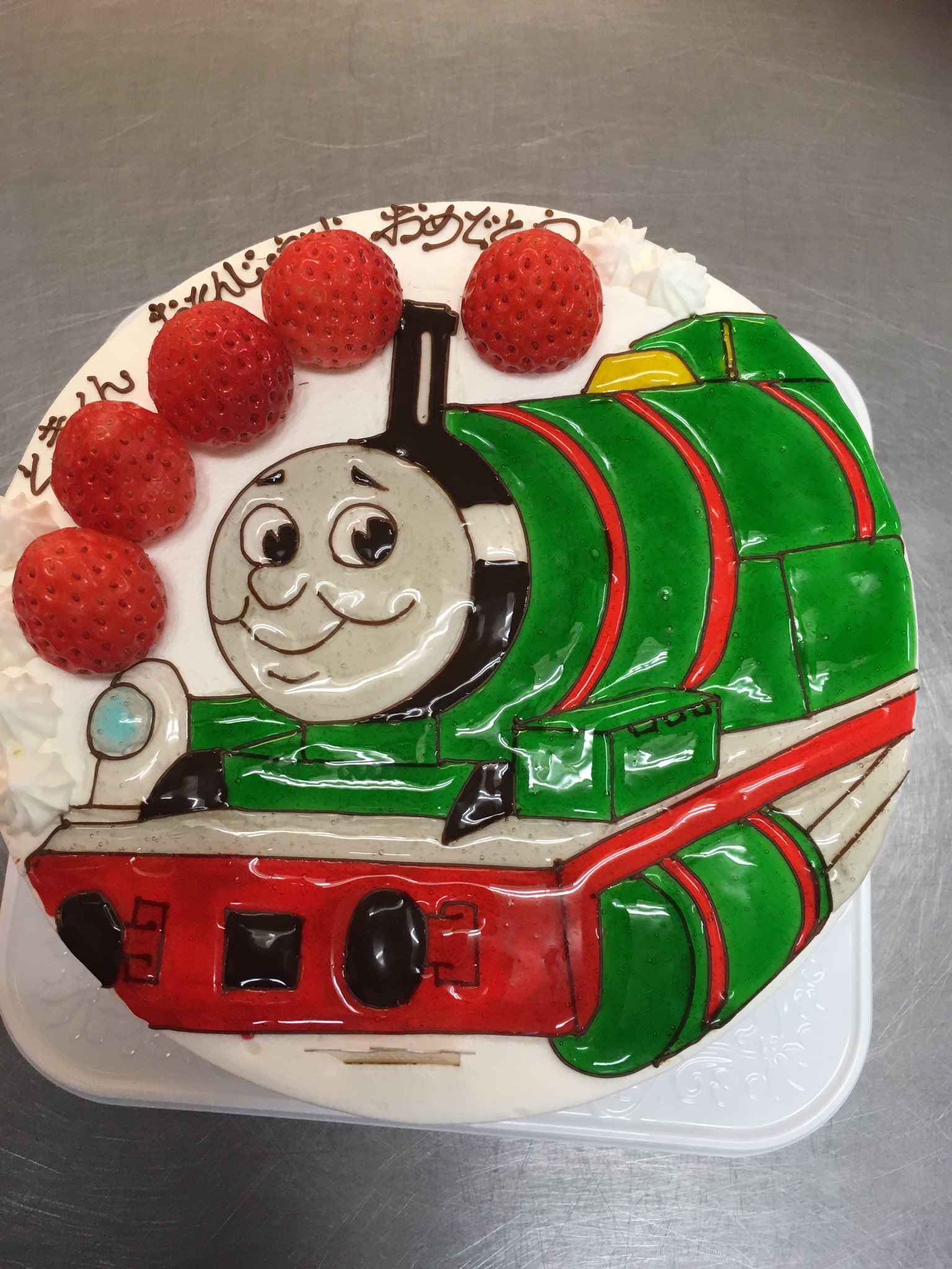 マリオネット売り子 Kozue ときくん おめでとう パティスリーマリオネット 市原市ケーキ屋 千葉県ケーキ屋 スイーツ ケーキ イラストケーキ イラストデコレーション キャラデコ 市原市イラストケーキ 市原市マリオネット パーシー