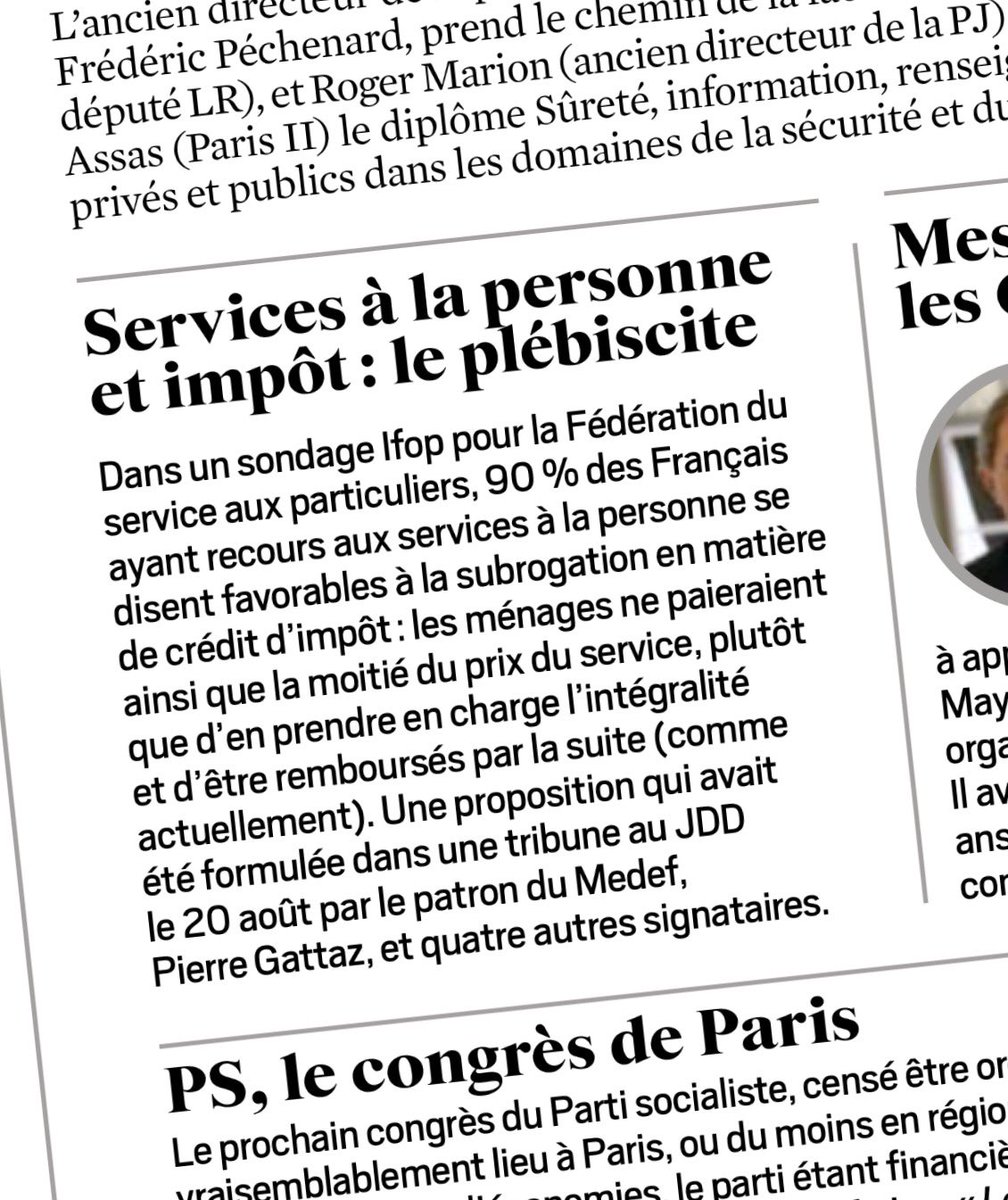 FESP_SERVICES (@fesp_services) on Twitter photo <a href="/leJDD/">Le JDD</a>: 90% des Français favorables à la mise en place de la subrogation du crédit d'impôt des services à la personne #sondage <a href="/IfopOpinion/">Ifop Opinion</a> <a href="/leJDD/">Le JDD</a>: 90% des Français favorables à la mise en place de la subrogation du crédit d'impôt des services à la personne #sondage <a href="/IfopOpinion/">Ifop Opinion</a>