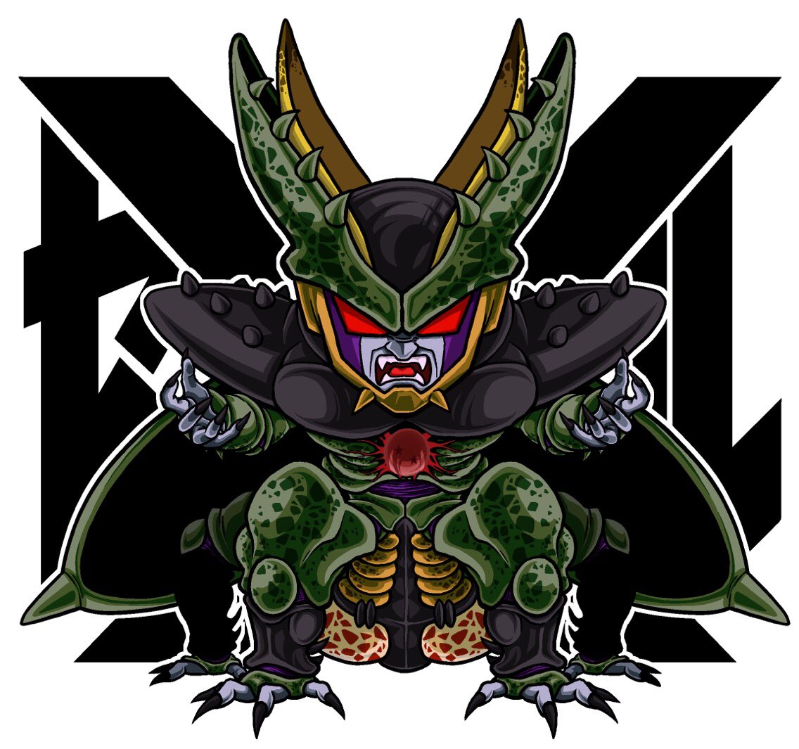 ながやま由貴 Twitterren チビセルx 魔神プティンの能力で 闇の力と暗黒ドラゴンボールの力が合わさりセルゼノの姿を変えた