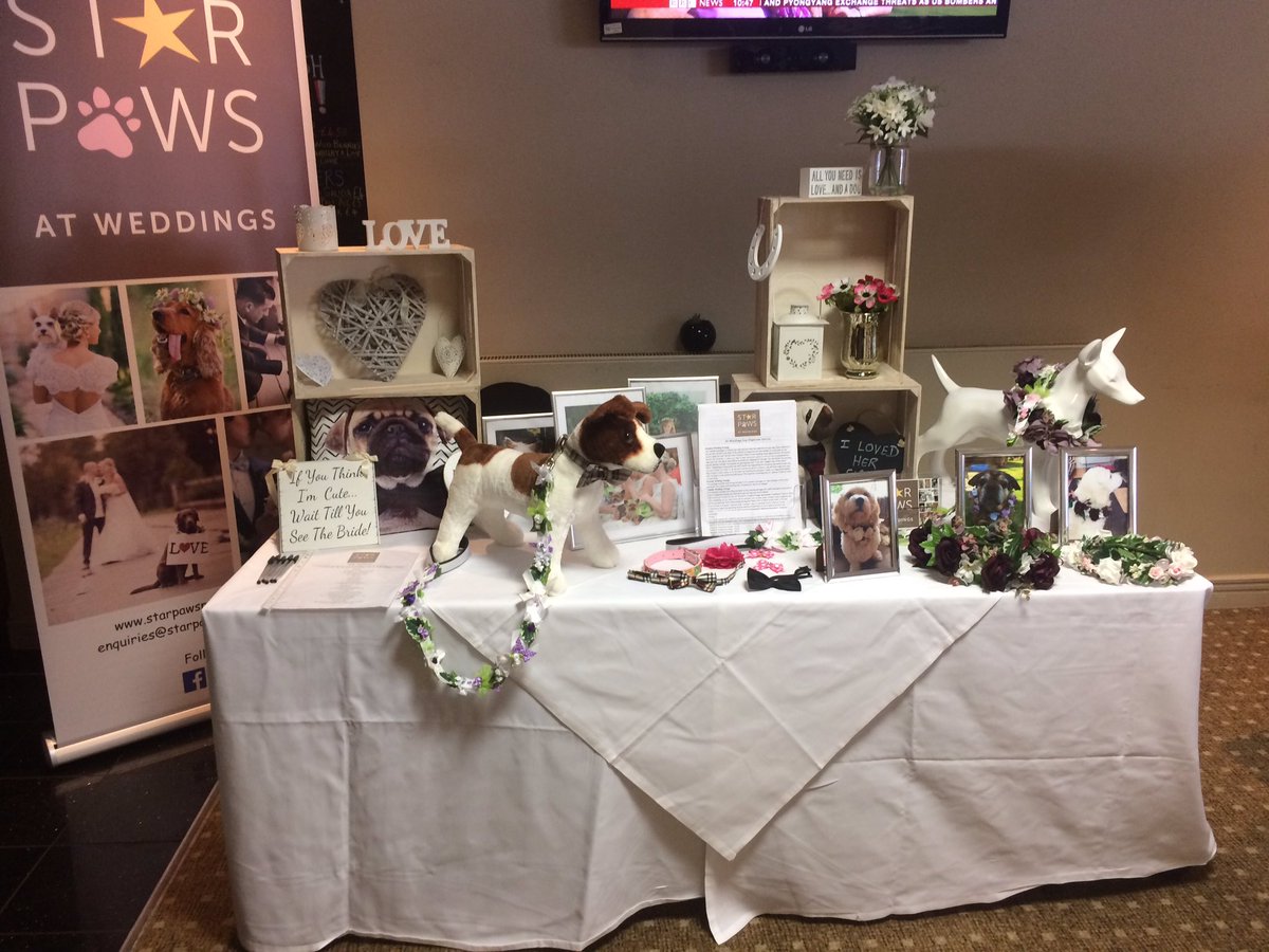 All set up and ready at the @Sedgebrook_Hall Wedding fair. Come and see the many suppliers exhibiting today! 🌟🐾💍🐶💕👍